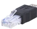 Produktbild: Adapter; USB 2.0; RJ45 plug,USB A socket; nickel plated - AK-AD-27 | EU Stock