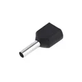Produktbild: 100 Stk. Zwillings-Aderendhülsen schwarz 1,50mm² isoliert Twin Endhülsen 1,5mm²