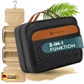 Produktbild: Kulturtasche Damen Groß – 3in1 Kulturbeutel zum Aufhängen mit 4 Fächern, Schm...