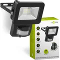 Produktbild: goobay 53877 LED Strahler Bewegungsmelder Außen 10W / PIR Sensor Außenstrahler IP44 / Neutralweißes Licht 850 lm/LED Scheinwerfer Fluter Wandmontage/Gartenstrahler/Schwarz