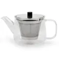 Produktbild: Glas-Teekanne 1.1 Liter einwandig Glaskanne Kanne mit Edelstahl-Teefilter-Sieb