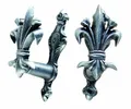 Produktbild: Denix - 2er Set Wandhaken, ausziehbar, Motiv: Bourbon Lilie, Farbe: Silber