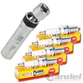 Produktbild: 4 NGK ZÜNDKERZEN + BGS GELENKEINSATZ NUSS 14mm passend für BMW E81 E90 E60 N43