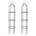 Produktbild: 2 x Garten Obelisk Rankhilfe Metall Rankgitter Rosenbogen Kletterhilfe Rankstab