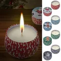 Produktbild: Duftkerze in Dose 4er Set | Paraffin Metall 8x5cm 125g | Weihnachtsmotive Weihnachtskerzen Kerze Duft Metalldose
