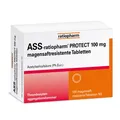 Produktbild: ASS-ratiopharm® PROTECT 100 mg magensaftresistente Tabletten zur Prophylaxe eines erneuten Infarktes