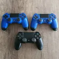 Produktbild: PS4 - Playstation ► 3x DualShock 4 Gamepad - Blau & Schwarz - CUH-ZCT2E ◄ defekt
