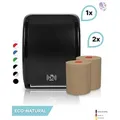 Produktbild: SET: Handtuchrollenspender SENSOR, berührungslos, Blanc Cosmos verschied. Farben + 2 Handtuchrollen ECO-Natural - PRODUKTSET