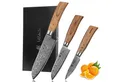 Produktbild: Wakoli Messer-Set Edib Pro 3 Damastmesser I Kochmesser Küchenmesser I 8-16cm Klinge (Damastmesser mit Geschenkbox, 3-tlg., 3er Damastmesser-Set mit Holzbox), 67 Lagen Damaststahl, VG-10 Stahlkern