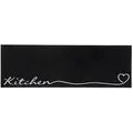 Produktbild: Hanse Home Küchenläufer Cook \u0026 Clean, Schwarz, Weiß, Textil, Schriftzug, rechteckig, 50x150 cm, Oeko-Tex® Standard 100, für Fußbodenheizung geeignet, rutschfest, stuhlrollengeeignet, pflegeleicht, strapazierfähig, Teppiche & Böden, Teppiche, Küchenläufer