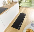 Produktbild: Hanse Home Zala Living Cook & Clean Läufer – rutschfest Teppichläufer Flachgewebe Kurzflor Teppich Küchenteppich Waschbar Küchenläufer Kitchen für Flur, Küche, Wohnzimmer – Schwarz, 50x150cm
