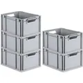 Produktbild: PROREGAL® Stapelbox SparSet Eurobox NextGen Economy/geschlossen, Grau, 3-16 Stück (5 St) offen | 22 cm