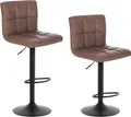Produktbild: WOLTU Barhocker 2er Set Tresenhocker mit Rückenlehne Kunstleder in Antiklederoptik, Dunkelbraun