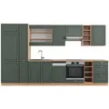 Produktbild: Vicco Küchenzeile, Grün, Honigeiche, Holzwerkstoff, Küchenblock,Rechteckig, 355x81.6x60 cm, Küchen, Küchenzeilen & Küchenblöcke, Küchenzeilen ohne Geräte