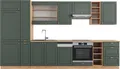 Produktbild: Küchenzeile Vicco Fame-Line Grün-Gold Landhaus/Goldkraft Eiche 355 cm , AP Eiche, Model 49318