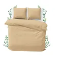 Produktbild: JACOBSON Bettwäsche 155x220 Set - 100% Baumwolle Bettbezug 155x220 cm + 2 Kissenbezüge 80x80 cm, Perkal Bettwäsche 3-teilig mit Reißverschluss (155x220cm, Beige, 3-teilig)