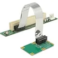 Produktbild: Riser Karte Mini PCI Express > 1 x PCI, Riser Card mit flexiblem Kabel 13 cm links gerichtet