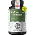 Produktbild: NATURE LOVE® Stoffwechsel Komplex – 120 Kapseln – Grünteeextrakt, Zink, Chrom, Vitamin B6, Cayennepfeffer und Cholin – hochdosiert, vegan