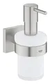 Produktbild: GROHE Start Cube, klebbarer Seifenspender für das Bad, ohne Bohren (Füllmenge: 160ml, mit Halter, verdeckte Befestigung, inkl. Schrauben und Dübel, Kleber separat kaufen), eckig, edelstahl, 41098DC0