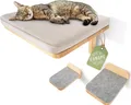 Produktbild: WOOWOOD® Kletterwand für Katzen aus Massivholz inkl. 2 Katzentreppen und Katzenbett