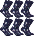 Produktbild: BRUBAKER Socken Weihnachtssocken für Damen und Herren (6-Paar, Wintersocken) Festliche Weihnachtsmotive - Baumwolle Socken Weihnachten - Unisex