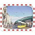 Produktbild: Verkehrsspiegel H800xB1000mm Kunststoff,rot/weiß 27m