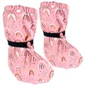 Produktbild: HECKBO Baby Regenfüßlinge ohne Vlies Regenbogen Füßlinge Regen Schuhüberzieher Regen Schuhüberzieher 3-18 Monate - wasserdicht Überziehschuhe Krabbelschuhe