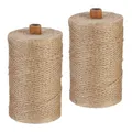 Produktbild: Relaxdays Juteschnur 1 mm, 2 Rollen Jutegarn je 500 m, biologisch abbaubar, Basteln, Garten, Verpackung, Kordel, Natur