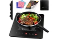 Produktbild: KESSER Einzelkochplatte Induktionskochplatte mit 9 Heizstufen 3x Mikrofasertücher & Rezeptbuch, tragbare Kochplatte 28cm mit Timer, Touch-Steuerung, Booster 220-240V