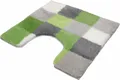 Produktbild: Kleine Wolke Badematte Caro, Höhe 25 mm, rutschhemmend beschichtet, fußbodenheizungsgeeignet, Kunstfaser, quadratisch, WC Vorleger mit Ausschnitt, Badteppich, modernes Karo-Muster, Pastell-Farben, waschbar
