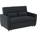 Produktbild: HOMCOM Schlafsofa Klappsofa 2-Sitzer mit Schlaffunktion verstellbarer Winkel Stoffsofa Schwarz 148 x 82 x 89 cm für Wohnzimmer   Aosom.de
