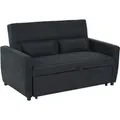 Produktbild: Homcom - Schlafsofa, 2-Sitzer Sofa mit Schlaffunktion, Verstellbare Rückenlehne, Couch mit Kissen, Samtoptik, Schlafcouch für Wohnzimmer,