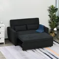 Produktbild: HOMCOM Schlafsofa Klappsofa 2-Sitzer Stoffsofa Bettsofa Bettsofa Schwarz