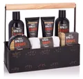 Produktbild: BRUBAKER Pflege-Geschenkset Dusch- und Badeset für Männer - Geschenk für Papa, Vatertagsgeschenk Pflegeset, 8-tlg., Herren Geschenkset in Werkzeugkasten, Pflegeset Spa Sport Musk