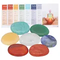 Produktbild: Chakra-Steine Set | 100% echte Edelsteine | 7 Scheibensteine im Baumwollbeutel