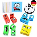 Produktbild: Holz-Ausdruck Spielzeug Würfelpuzzle, Interaktives Emoji Holzwürfel Spiel P