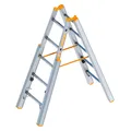 Produktbild: TOPIC 1061 Alu Layher Treppenstehleiter 1,55 m, 2x 5 Sprossen, Holmverlängerung