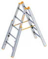Produktbild: Layher Topic 1061 Treppenstehleiter 2x5 Sprossen Stehleiter Bockleiter Aluleiter