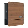 Produktbild: SCHARTEC® Briefkasten Holz dunkel mit Zeitungsfach Wandbriefkasten Postkasten