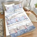 Produktbild: Traumschlaf Feinbiber Bettwäsche Segelboote 135x200 cm + 80x80 cm