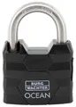 Produktbild: BURG-WÄCHTER Vorhängeschloss, Vorhangschloss mit 2 Schlüsseln, 9,5 mm Bügelstärke, Seewasserfest, Massiver Messingkörper, Doppelt Verriegelt, Ocean 490 Ni 60 SB, Schwarz