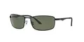 Produktbild: Ray-Ban Unisex Sonnenbrille RB3498, Gr. 61 mm, Gra(Einfarbig), Schwarz (Gestell: Schwarz, Gläser: Grün Klassisch 002/71), Large (Herstellergröße: 61)