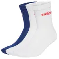 Produktbild: adidas Sportsocken Linear Crew Cushioned (Baumwolle) weiss/blau - 3 Paar, Größe: 40-42