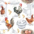 Produktbild: 20 Servietten Chicken Farm Hühnerfamilien Küken Tiere Bauernhof Rustikal 33x33cm