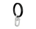 Produktbild: INTERDECO Gardinenring Flachringe mit Faltenhaken, für 20 mm Ø Gardinenstangen, (Schwarz, 10-St., Packung), Metall