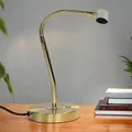 Produktbild: Flexible LED Tischleuchte 4W Flexarm Messing matt Tischlampe Schreibtischleuchte