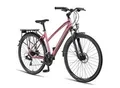 Produktbild: Licorne Bike Premium Touring Trekking Bike in 28 Zoll - Fahrrad für Jungen, Mädchen, Damen und Herren - 21 Gang-Schaltung - Mountainbike - Crossbike Farbe:Rosa;Stil:Damen