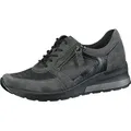 Produktbild: Waldläufer H-Clara komfortable Damen Nubukleder Sneakers in carbon, Extra-Weite H, für lose Einlagen geeignet - Grau - 41
