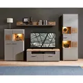 Produktbild: Innostyle Fun Plus II Wohnwand Basalt/Eiche Altholz Grau/Braun - Braun