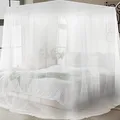 Produktbild: Aoreun Moskitonetz, Großes Mückennetz für Bett, feinste Löcher Feinmaschiges Moskitonetz, Quadratische Moskitonetze, Einzelbett und Doppelbett Fliegennetz Mückennetz - 200x210x220cm (Weiß)